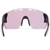 Madison Stealth Eyewear - Gloss Black Frame with Pink Rose Mirror, Amber & Clear Lenses (3 Lens Pack)