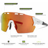 Madison Stealth II Eyewear - Gloss White Frame with Fire Mirror, Amber & Clear Lenses (3 Lens Pack)