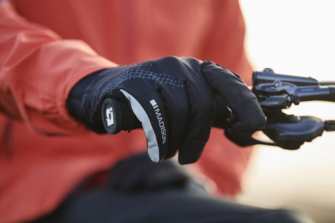Flux Waterproof Road or Trail Gloves, black perforated bolts