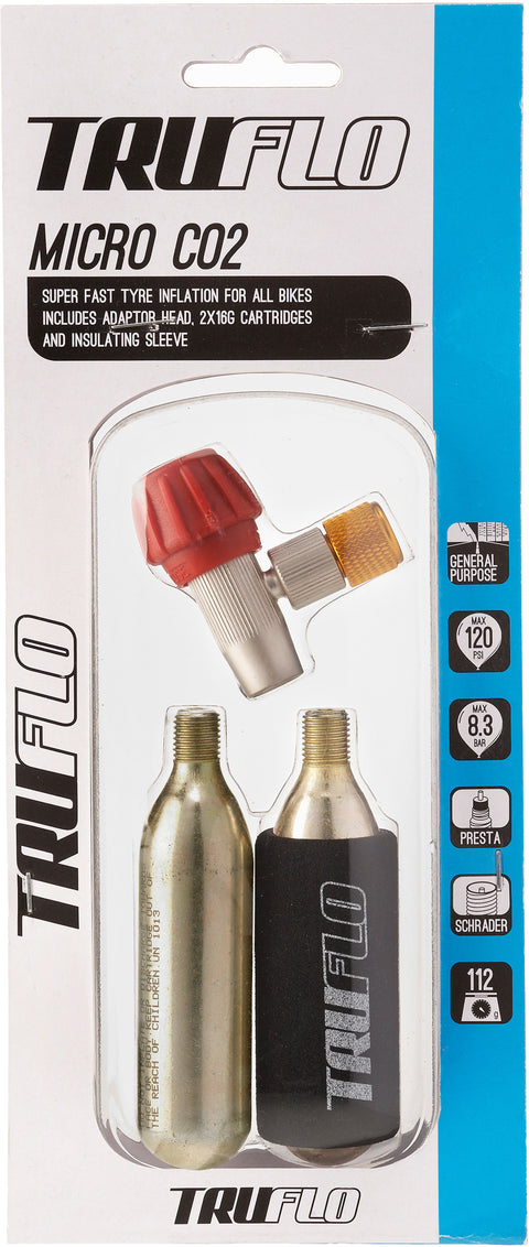 Truflo - Micro CO2 Pump - Including 2 x 16 g Cartridges, 3 Pack