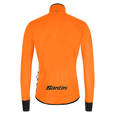 Santini AW Men's Guard Nimbus Pocketable Rain Shell Flashy Orange