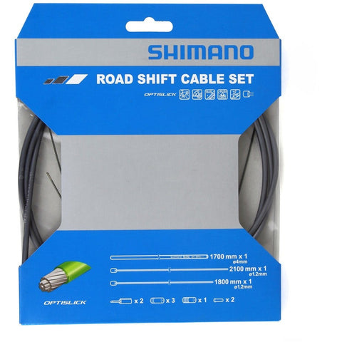 Shimano Road gear cable set, OPTISLICK, coated inners, black
